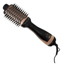 Escova Secadora Gama Italy Stylish Keration Brush 3d Bivolt Cor Preto/cobre Metálico