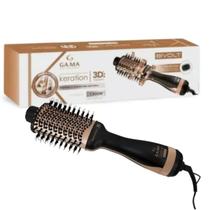 Escova Secadora Modeladora Gama Stylish Keration Bush 3D preto cobre metálico Bivolt