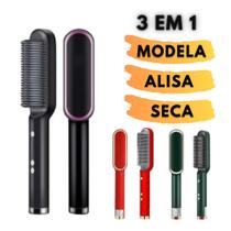 Escova Secadora Pente Profissional Seca Modela Alisa Cabelo 3 Em 1