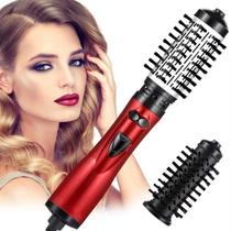 Escova Secadora Rotativa 2 em 1-1100W, Modeladora e Alisadora de Cabelo, Vermelho, 110V