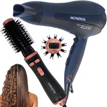 Escova secadora rotativa e secador de cabelo potente 2000w - AGRATTO