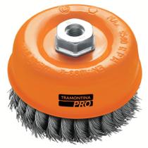 Escova Tipo Copa Arame Entrançado 2.1/2'' Tramontina PRO Escova Tipo Copa Arame Entrançado 2.1/2'' Tramontina PRO