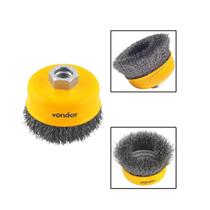 Escova Tipo Copo C/ Rosca 3" Ondulada Para Esmerilhadeira