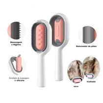 Escova Tira Pelos PET Rosa Dupla Cachorros Gatos Escova Tira Pelos PET Rosa Dupla Cachorros Gatos