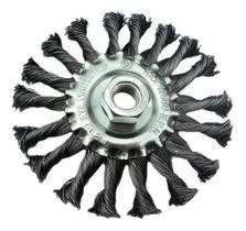 Escova trancada circ. 6"x1/2"x7/8" inox porca m14