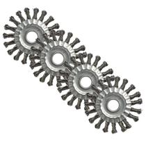 Escova Trançada para Esmerilhadeira Circular. Aço 4.1/2 X 1/2 X 7/8 Kit 4 Peças