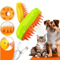Escova Vapor Tira Pelo Pet Recarregável Usb Higiene Cão Gato