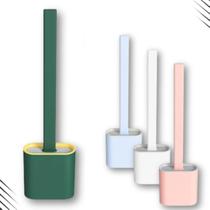 Escova vaso sanitário banheiro silicone com base plástico