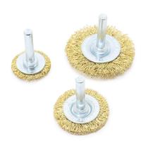 Escovas de Aço Circular - Jogo 3 Peças Haste 1/4 Escovas de Aço Circular - Jogo 3 Peças Haste 1/4