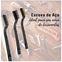 Escovas De Aço Para Limpeza 3 Peças Pequena Multiuso 17Cm - Nipo Center