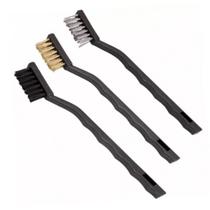 Escovas De Aço Para Limpeza 3 Peças Pequena Multiuso 17cm Escovas De Aço Para Limpeza 3 Peças Pequena Multiuso 17cm