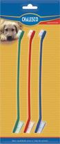 Escovas de dente para cachorro e gato Chalesco 3 unidades Dupla cabo longo Colorida