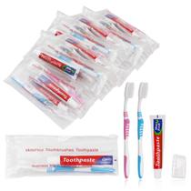 Escovas de dentes descartáveis com kit de viagem de pasta de dente de 45g