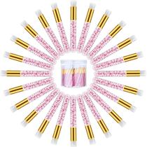 Escovas de xampu para cílios Nuogo, 80 unidades com recipiente de cristal rosa
