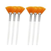 Escovas Faciais Portáteis Macias Em Forma De Leque Com Cabeça Plana Aplicador De Máscara Facial