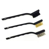Escovas Mini em Aço Nylon - Latão c/ Cabo Plástico - 3 Pçs MTX 748609