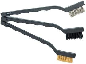 Escovas Mini em Aço Nylon - Latão c/ Cabo Plástico - 3 Pçs MTX 748609