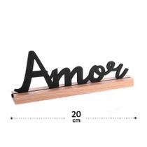 Escrita de Madeira 20cm Base de Madeira Amor