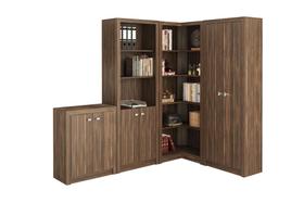 Escritório com 3 Estantes e Balcão Nogal - FdECOR