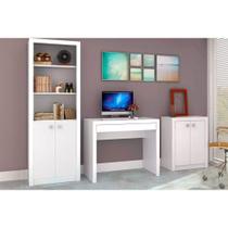 Escritório Completo (1 Mesa de Computador ME4107 + 1 Balcão ME4103 + 1 Estante ME4110) 3 Peças Branco - Tecno Mobili Escritório Completo (1 Mesa de Computador ME4107 + 1 Balcão ME4103 + 1 Estante ME4110) 3 Peças Branco - Tecno Mobili