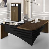 Escritório Completo 2 Portas Charuto/Preto - Artany Móveis