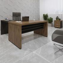 Escritório Completo 3 Gavetas 6085 Charuto/Preto - Artany Móveis