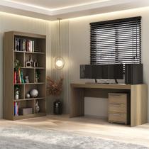Escritório Completo 3 Gavetas Avelã Cj-044 - Hecol Móveis Escritório Completo 3 Gavetas Avelã Cj-044 - Hecol Móveis