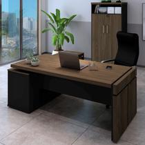 Escritório Completo Diretoria 3 Portas Charuto/Preto - Artany Móveis