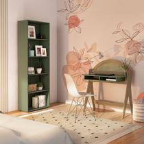 Escritório Completo Mali 6 Prateleiras Carvalho/Menta - Pnr Móveis