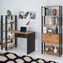 Escritório Completo Match 1 Porta Pinho/Preto - Artely