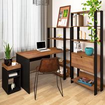 Escritório Completo Match 1 Porta Pinho/Preto - Artely Móveis Escritório Completo Match 1 Porta Pinho/Preto - Artely Móveis