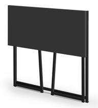 escrivainha pes de ferro dobravel industrial para quarto pequeno 80cm largura tampo preto pes preto