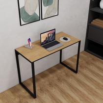 Escrivaninha 0,90m Noce Oro de Madeira e Metal para Home Office, Moderna, Compacta e Resistente - Abeflex
