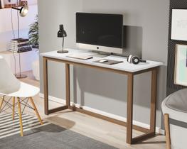 escrivaninha 120CM home office branco compacta quarto pés de madeira estilo cavalete