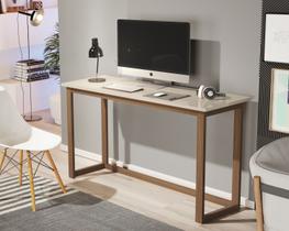 escrivaninha 120CM home office off white compacta quarto pés de madeira estilo cavalete