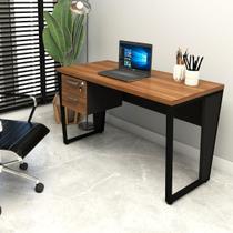 Escrivaninha 135cm com 2 Gavetas Pés em Metal F5 Office