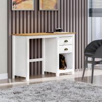 Escrivaninha 2 Gavetas 1 Nicho Branco/Freijó Topázio Madeira Pinus - Finestra