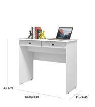 Escrivaninha 2 Gavetas Melissa cor Branco - JM Casa dos Moveis