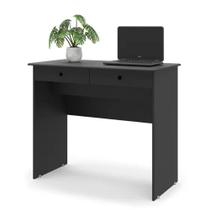 Escrivaninha 2 Gavetas Para Escritório - Preto - EJ Móveis