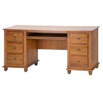 Escrivaninha 6 Gavetas com Suporte para Teclado e Divisor de Ambiente Office 50606 Linz Móveis - Imbuia Glazer