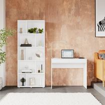 Escrivaninha 90cm 2 Gavetas com Estante Montessoriana 10 Nichos