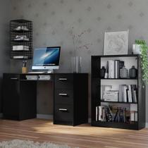 Escrivaninha Alaska e Estante Livreiro 6907 Preto Escrivaninha Alaska e Estante Livreiro 6907 Preto