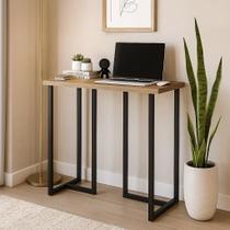 Escrivaninha Aparador Pequena Compacta Escritório Computador Desktop Mali 76cm Pés de Ferro Industrial - Mini Me Escrivaninha Aparador Pequena Compacta Escritório Computador Desktop Mali 76cm Pés de Ferro Industrial - Mini Me