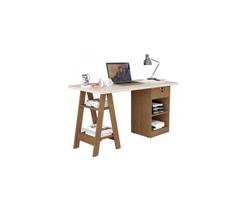 Escrivaninha Bali Off White/Canela Carmolar Móveis Escrivaninha Bali Off White/Canela Carmolar Móveis