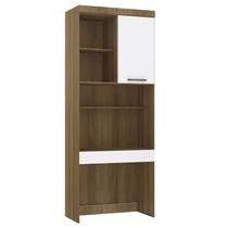 Escrivaninha Bancada Estudo Modulada 90cm Delphi Avelã/Branco L01 - Mpozenato Escrivaninha Bancada Estudo Modulada 90cm Delphi Avelã/Branco L01 - Mpozenato
