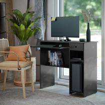 Escrivaninha Bancada para Notebook Quarto Mesa de Computador Home Office Estudo Estação de Trabalho com 1 Gaveta Viena Preto