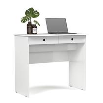 Escrivaninha Bancada para Notebook Quarto Mesa de Computador Home Office Estudo Estação de Trabalho com 2 Gavetas - Branco