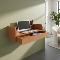 Escrivaninha Bancada Suspensa com Gaveta Mesa Notebook Madeira Natural Escrivaninha Bancada Suspensa com Gaveta Mesa Notebook Madeira Natural