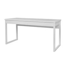 Escrivaninha Branca com Gavetas de Madeira e MDF 160 cm Duna Meu Móvel de Madeira - Branco Giz