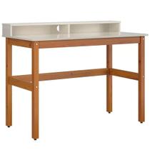 Escrivaninha California Mesa para Notebook Tebarrot Cor Off White Nature Escrivaninha California Mesa para Notebook Tebarrot Cor Off White Nature